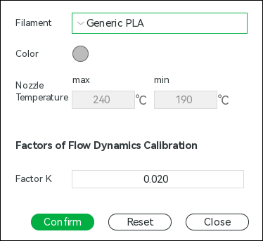 Bambu Studio filament settings dialog